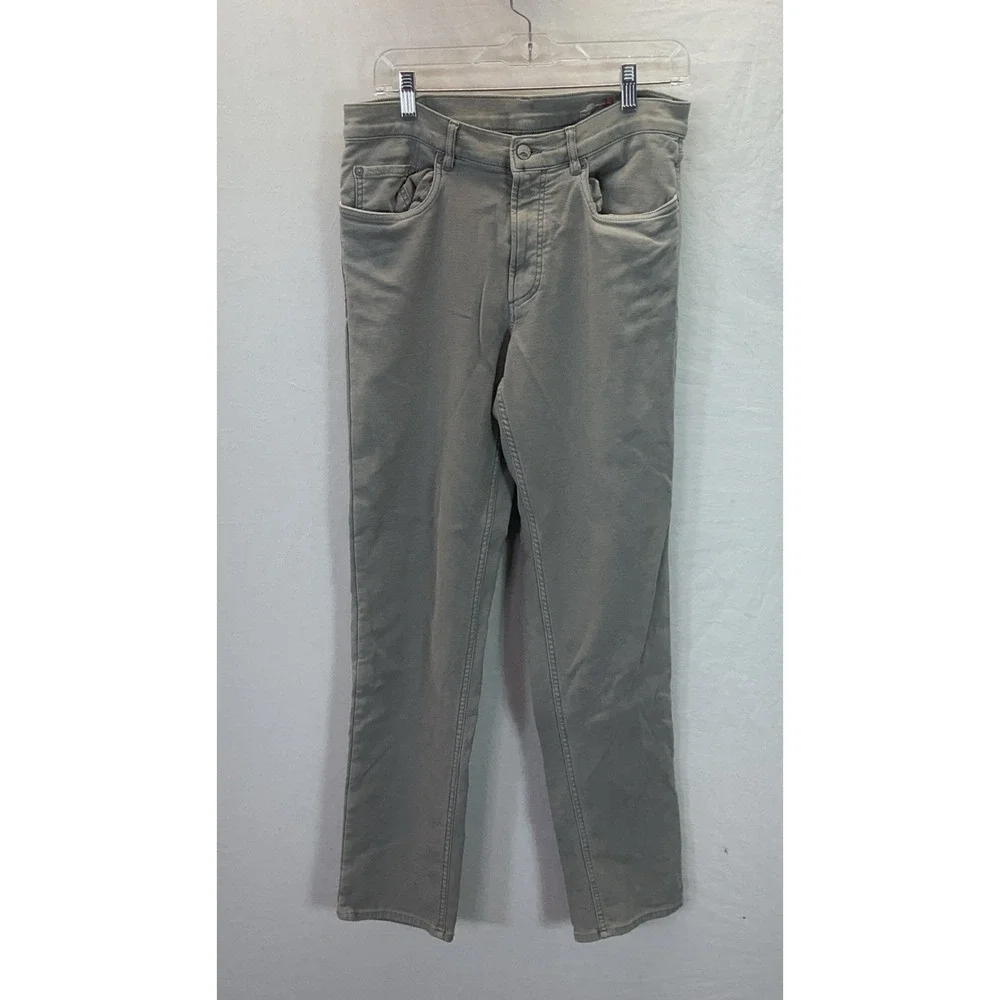 Faherty Brand Jeans Mens 33x32 Gray Straight Leg Stretch Denim Pants Casual